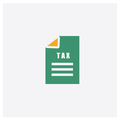 Taxes concept 2 colored icon. Isolated orange and green Taxes vector symbol design. Can be used for web and mobile UI/UX