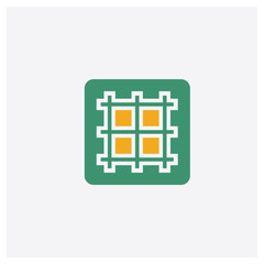 Wall Mural - Grid concept 2 colored icon. Isolated orange and green Grid vector symbol design. Can be used for web and mobile UI/UX