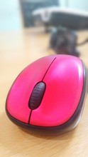 Close-up Of Pink Computer Mouse On Table