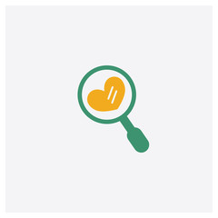 Dating concept 2 colored icon. Isolated orange and green Dating vector symbol design. Can be used for web and mobile UI/UX