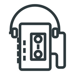 Wall Mural - retro music player black icon on white background
