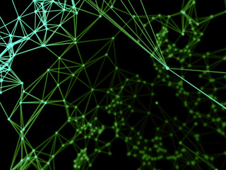 Wall Mural - abstract sphere geometry orb and polygonal lines and dots. futuristic technology (super high resolut