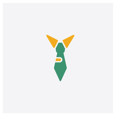 Tie concept 2 colored icon. Isolated orange and green Tie vector symbol design. Can be used for web and mobile UI/UX