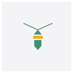 Pendant concept 2 colored icon. Isolated orange and green Pendant vector symbol design. Can be used for web and mobile UI/UX