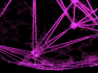 Wall Mural - abstract sphere geometry orb and polygonal lines and dots. futuristic technology (super high resolut
