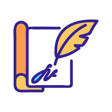 writing text with pen icon vector. writing text with pen sign. color symbol illustration