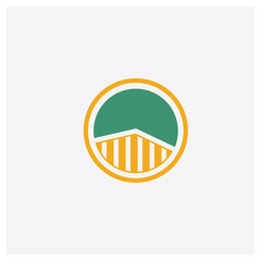 Pie chart concept 2 colored icon. Isolated orange and green Pie chart vector symbol design. Can be used for web and mobile UI/UX