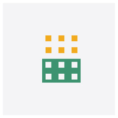 Squares concept 2 colored icon. Isolated orange and green Squares vector symbol design. Can be used for web and mobile UI/UX