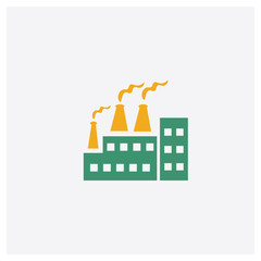 Factory concept 2 colored icon. Isolated orange and green Factory vector symbol design. Can be used for web and mobile UI/UX