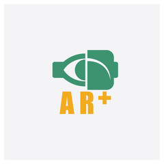 Augmented reality concept 2 colored icon. Isolated orange and green Augmented reality vector symbol design. Can be used for web and mobile UI/UX