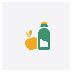 Diet concept 2 colored icon. Isolated orange and green Diet vector symbol design. Can be used for web and mobile UI/UX