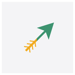 Wall Mural - Arrow concept 2 colored icon. Isolated orange and green Arrow vector symbol design. Can be used for web and mobile UI/UX