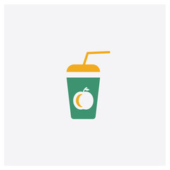 Canvas Print - Juice concept 2 colored icon. Isolated orange and green Juice vector symbol design. Can be used for web and mobile UI/UX