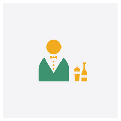 Canvas Print - Bartender concept 2 colored icon. Isolated orange and green Bartender vector symbol design. Can be used for web and mobile UI/UX