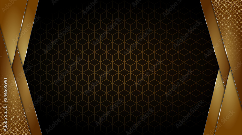 Black and Gold background abstract geometric shapes luxury design ...