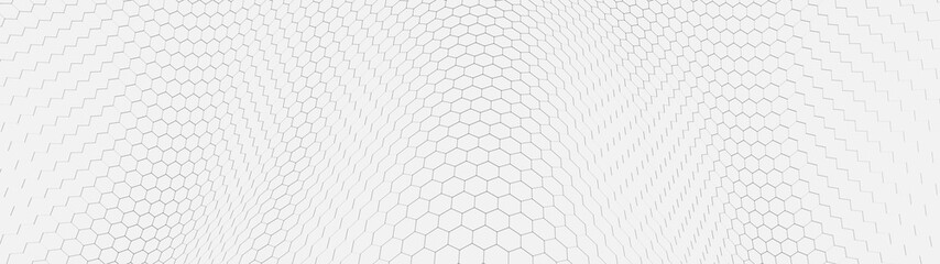 Poster - Abstract dynamic wave. Hexagon wave of gradient lines. Big data. Digital background. Futuristic vector illustration.