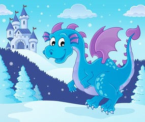 Wall Mural - Winter dragon theme image 1