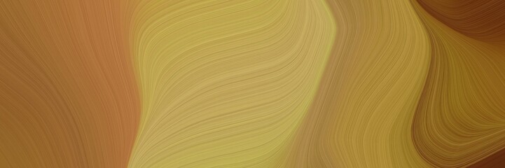 Poster - modern decorative curves design with bronze, peru and dark khaki colors