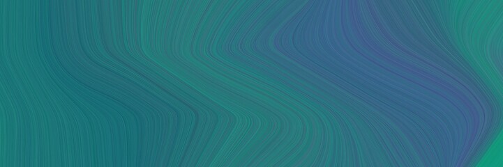 Poster - beautiful colorful curves header design with teal blue, dark cyan and dark slate blue colors
