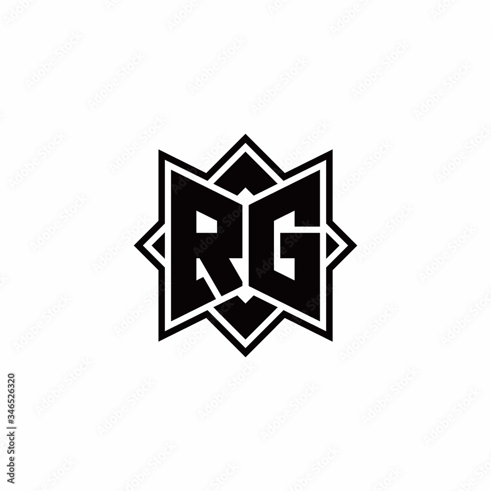 RG monogram logo with square rotate style outline Stock Vector | Adobe ...