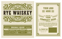 Full Liquor Label Design With Front And Back Sides. Vector Layered