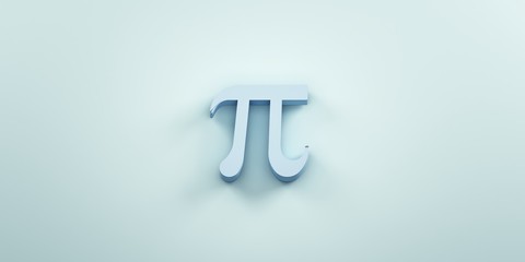 pi mathematical number. 3d rendering illustration