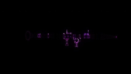Bazooka RGB Hologram Wireframe. Nice 3D Animation on a black background with a seamless loop for futuristics projects