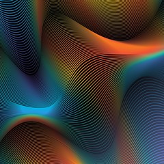 Canvas Print - abstract simple background rainbow line on black gradient backdrop