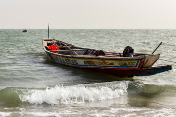 Colorful fishing boat in Banjul,