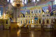 Interior Of Cathedral Of The Protection Of The Blessed Virgin Of Pokrovsky Monastery In Kyiv, Ukraine	