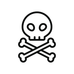 Wall Mural - skull and crossed bones icon, line style