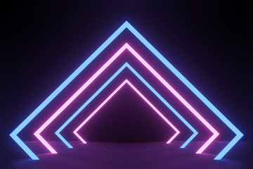 Aufkleber - Colorful abstract neon light for frame on dark night background