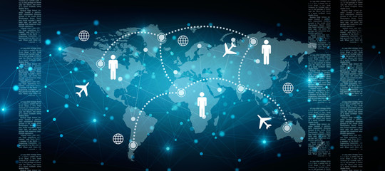 Poster - 2d illustration Business Network concept
