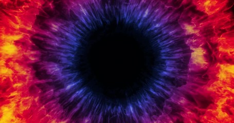 Poster - abstract color burst eye, smoke explosion, twirling mist (fog, smoke). magic, power, electricity, en