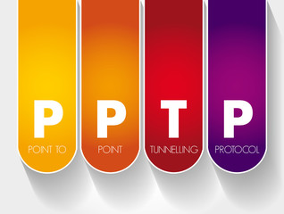 Aufkleber - pptp - point to point tunnelling protocol acronym, technology concept background