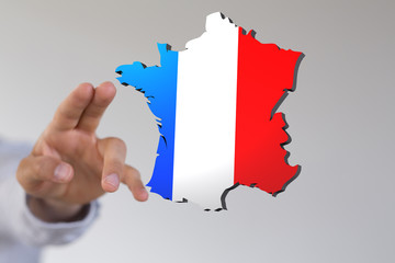 3d Digital France map country illustration