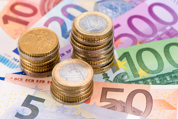 business and finance with Euro currency