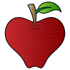 Poster - Apple vector design. digital hand drawn. comic style