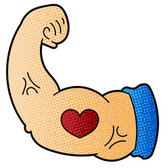 Poster - muscular hands vector design. digital hand drawn. comic style