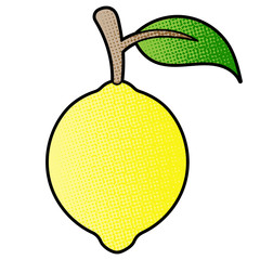 Poster - lemon vector design. digital hand drawn. comic style