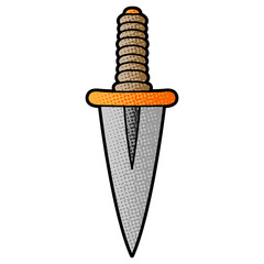 Poster - knife weapon vector design. digital hand drawn. comic style