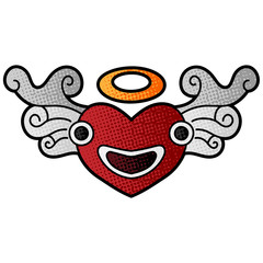 Poster - Angel of Love vector design. digital hand drawn. comic style