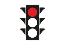 Traffic light with red signal