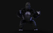 3d Illustration of a silverback gorilla on dark background with clipping path.