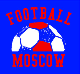 Russia flag soccer ball print embroidery graphic design vector art