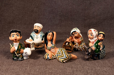 Set of asian figurines