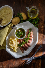 Wall Mural - Chimichurri Steak Mashed Potatoes