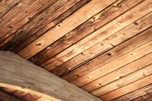 Low Angle View Of Wooden Ceiling
