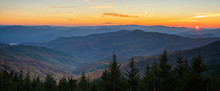 Autumn Sunset At The Smoky Mountain National Park Clingmans Dome