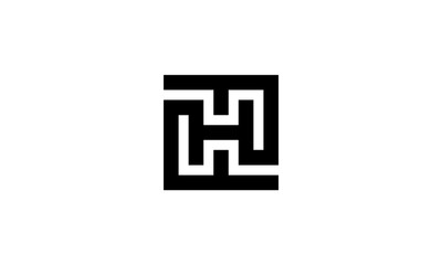 Poster - initial H square link connection logo design concept